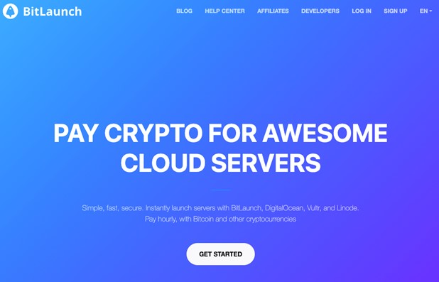 Bitlaunch main page
